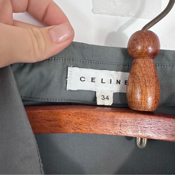 Celine Grey Cotton Blend Braided Detail Short Dress Size 34 EU 2 US - Picture 6 of 11